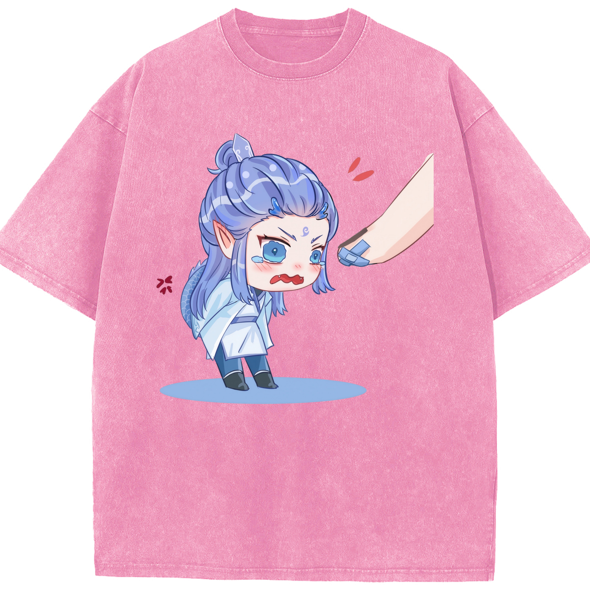 （画像用） Ne Zha 2 ナタ 魔童の大暴れ 綿100% ヴィンテージ風 半袖Tシャツ（フロントプリント）
